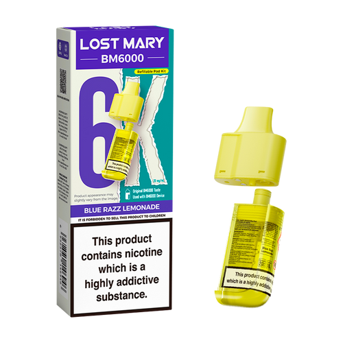 lost mary bm6000 refill pack blue razz lemonade