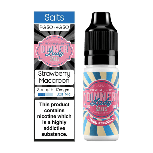 Strawberry Macaroon Nic Salt by Dinner Lady 10ml 10mg