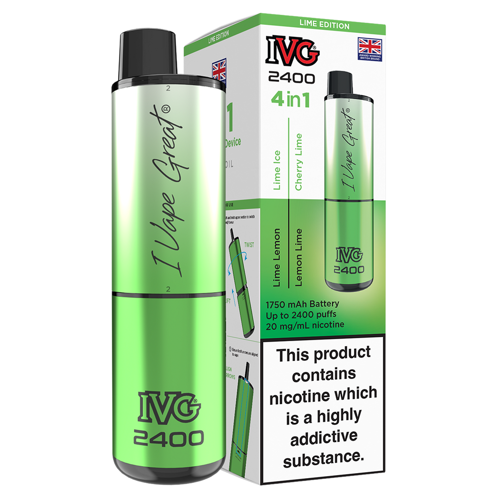 IVG 2400 Rechargeable Vape Kit lemon lime
