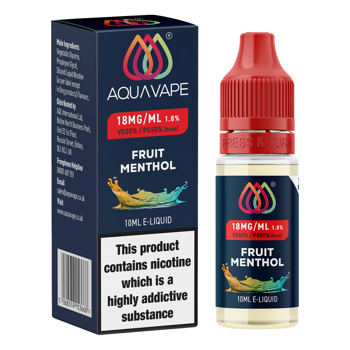 6mg menthol vape liquid Fruit Menthol E-Liquid by Aquavape