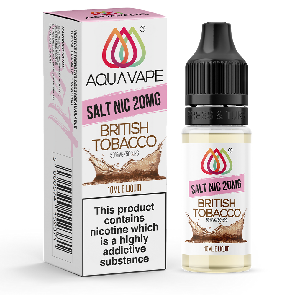 British Tobacco Nic Salt by Aquavape 10ml 20mg
