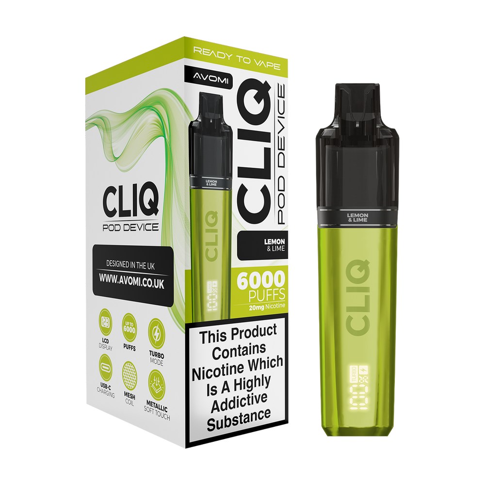 Avomi Cliq 6000 Puff Vape Kit lemon lime