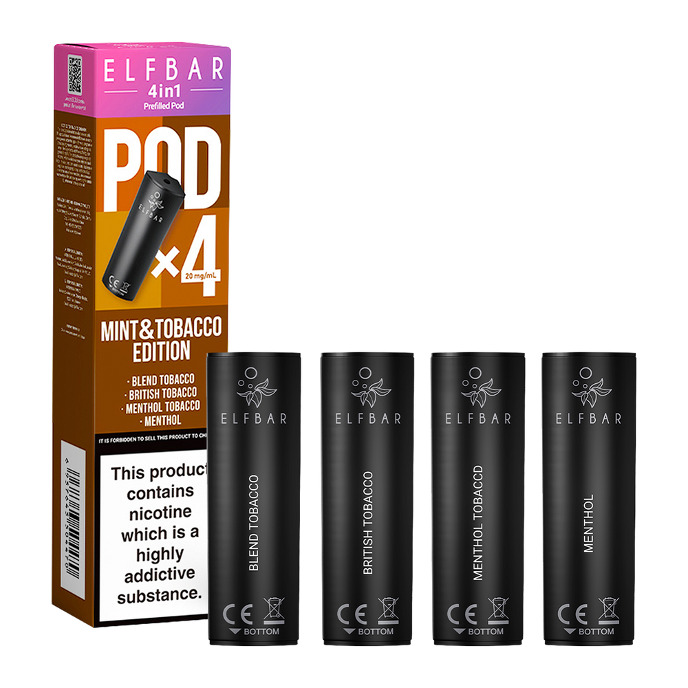 elfbar 4 in 1 pods Mint & Tobacco Edition Elfbar 4in1 Pods