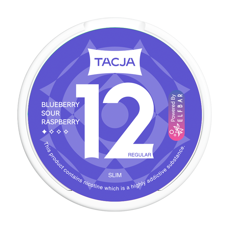 Blueberry Sour Raspberry Elf Bar TACJA Nicotine Pouches 12mg Regular