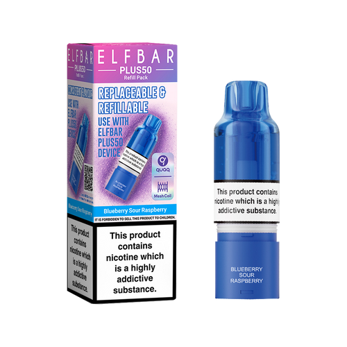 Blueberry Sour Raspberry ElfBar Plus 50 Refill Pack