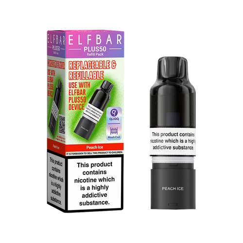 Peach Ice ElfBar Plus 50 Refill Pack