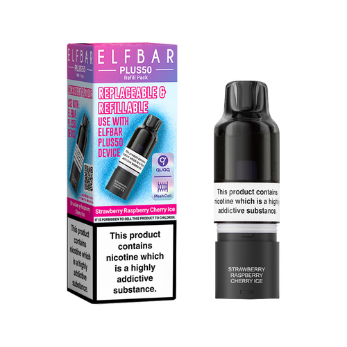 Strawberry Raspberry Cherry Ice ElfBar Plus 50 Refill Pack