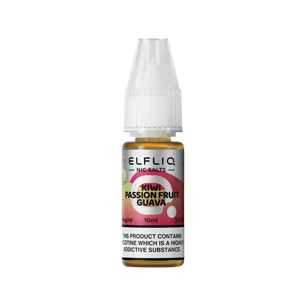 elfliq by elfbar nic salts 10ml kiwi passion fruit guava