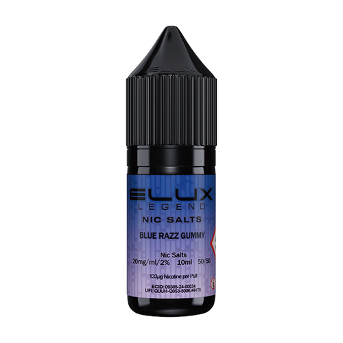 elux legend nic salts blue razz gummy 10ml