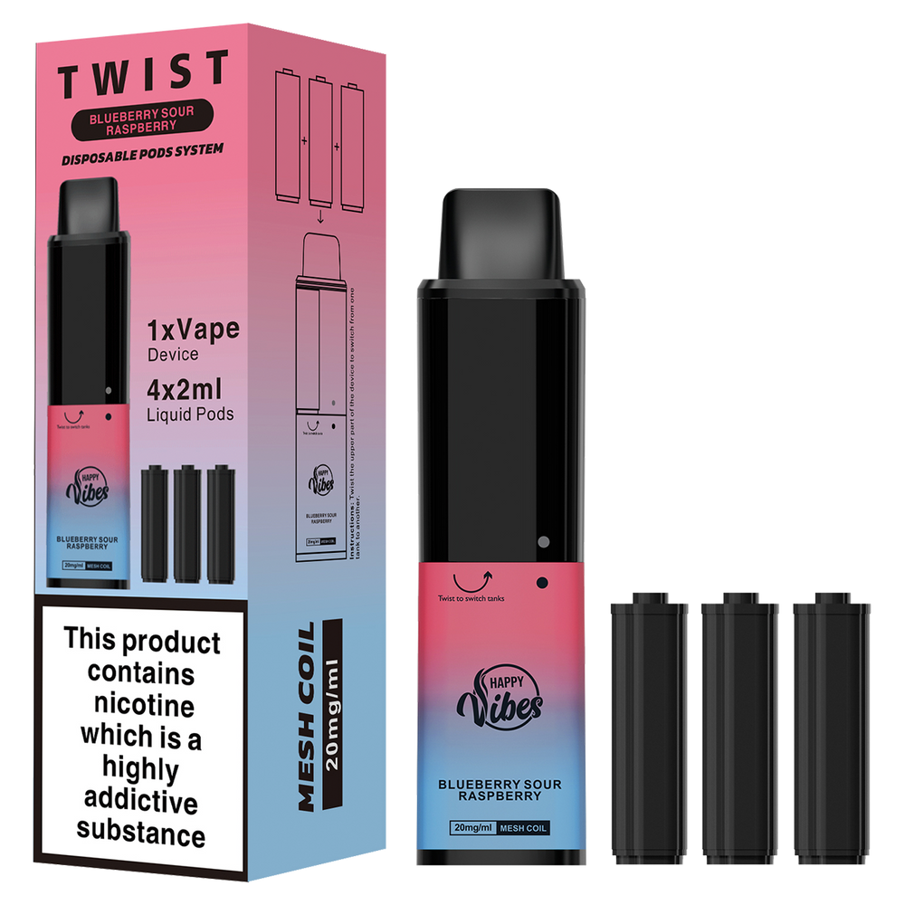 Blueberry Sour Raspberry Happy Vibes Twist Disposable Device