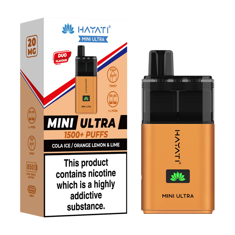 Hayati Mini Ultra Kit cola ice orange lemon and lime