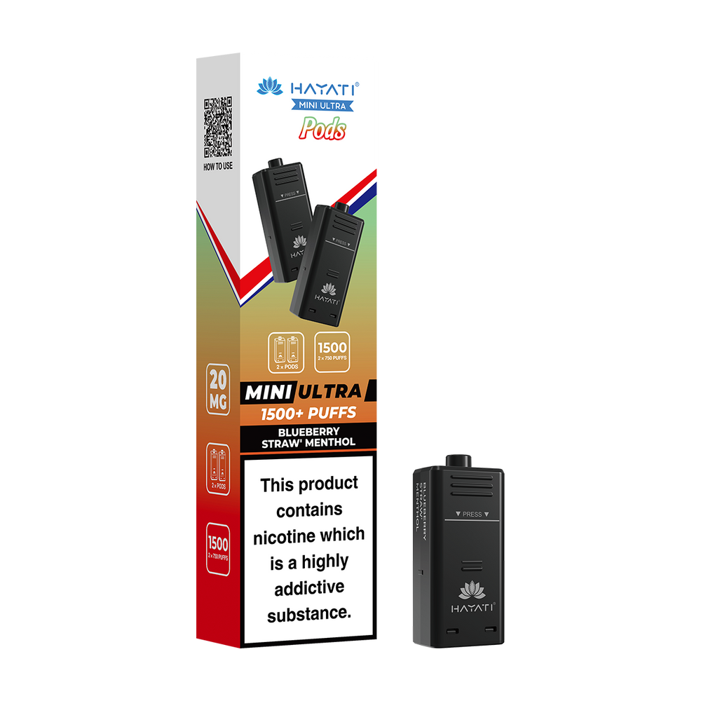 hayati mini ultra pods blueberry straw menthol