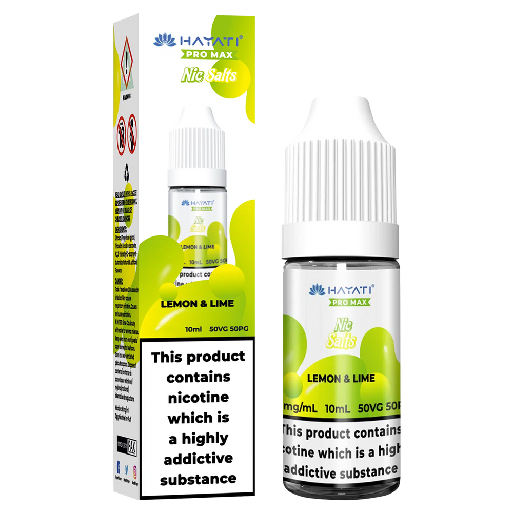 Lemon and Lime Nic Salt by Hayati Pro Max 10ml – Vapemate