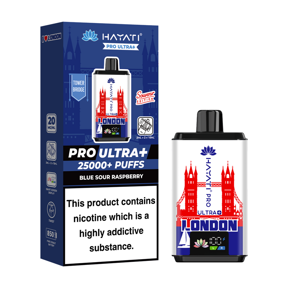 Hayati Pro Ultra Plus 25000 London Souvenir Edition blue sour raspberry