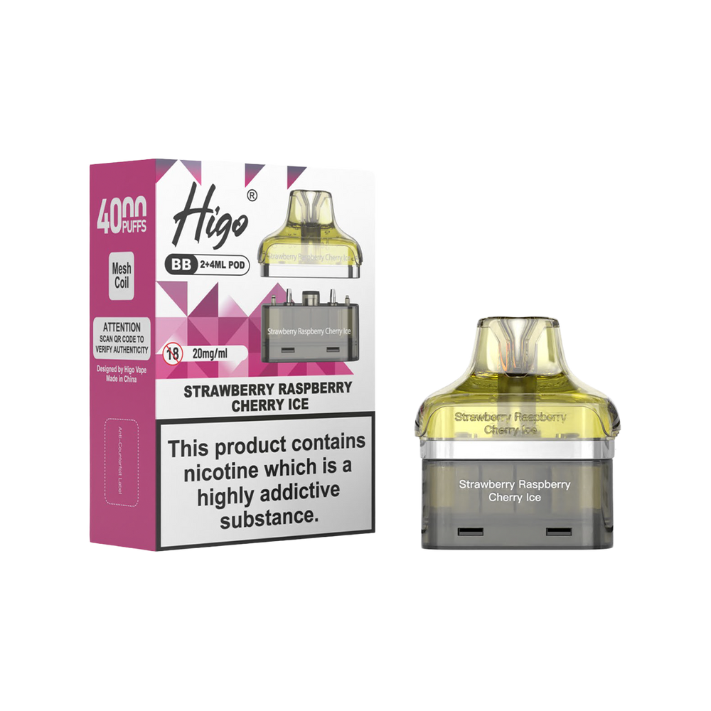 Higo BB 4000 Refill Pack strawberry raspberry cherry ice