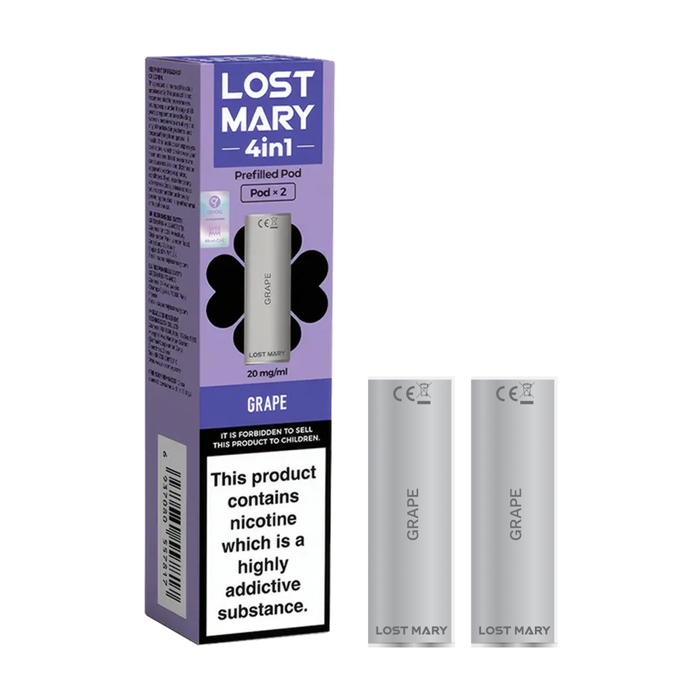 lost mary 4in1 berry grape x2 pods new