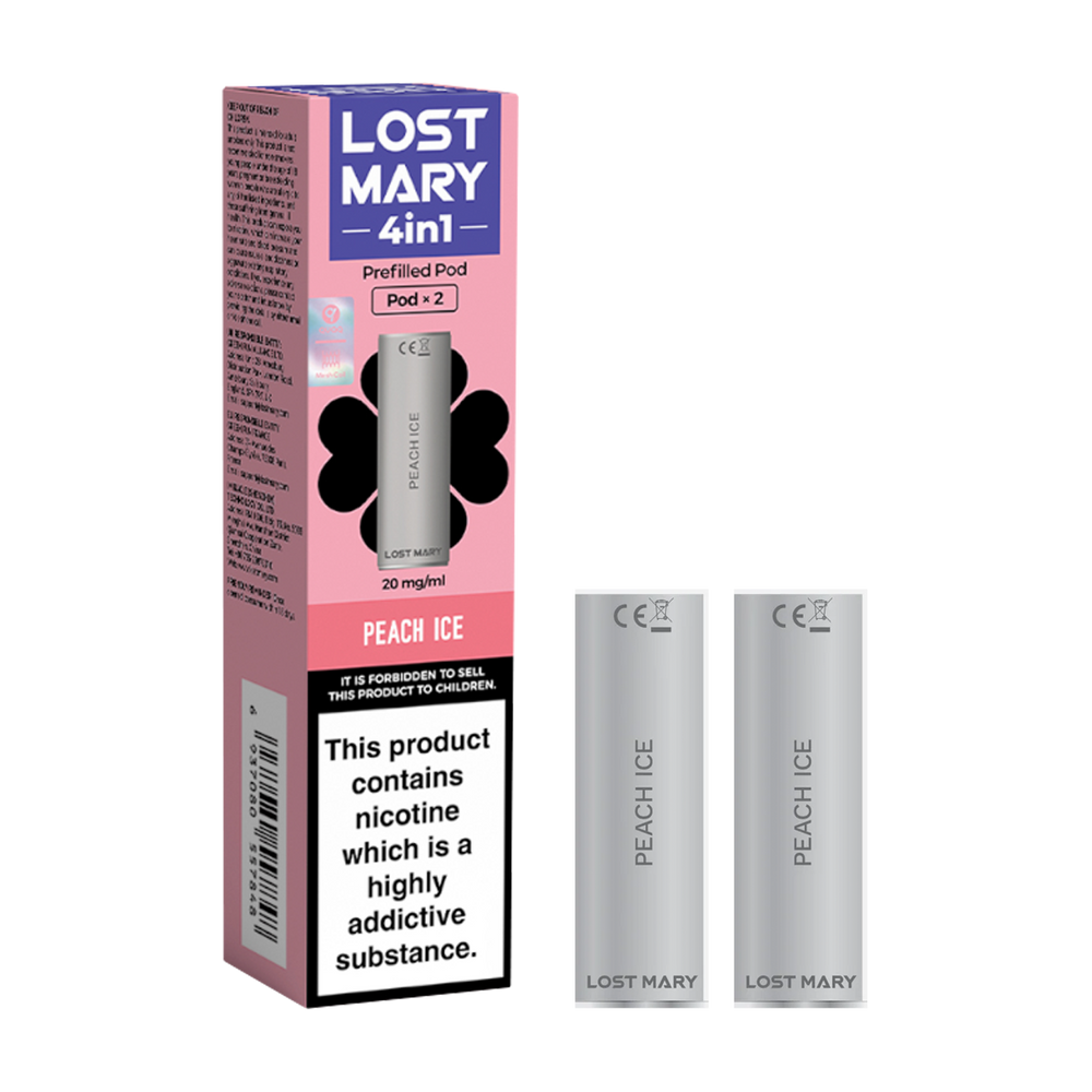lost mary 4in1 berry peach ice x2 pods