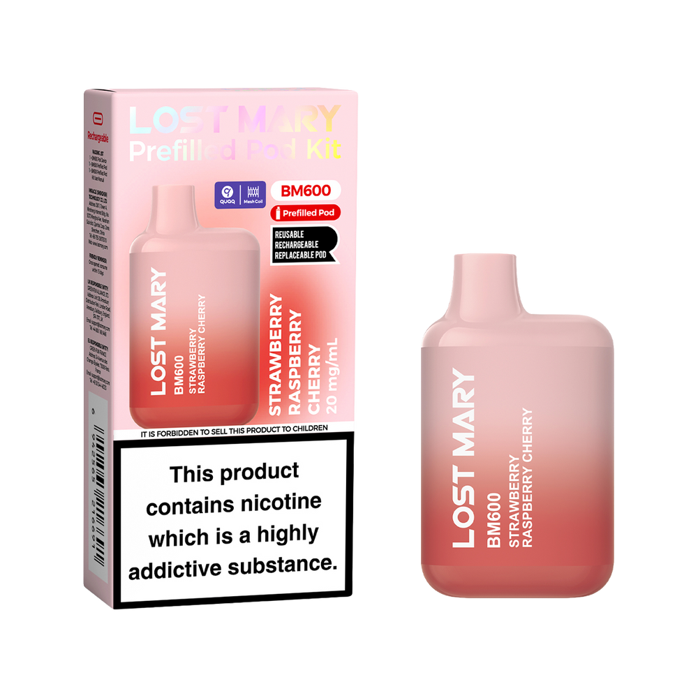 Lost Mary BM600 Prefilled Pod Kit strawberry raspberry cherry