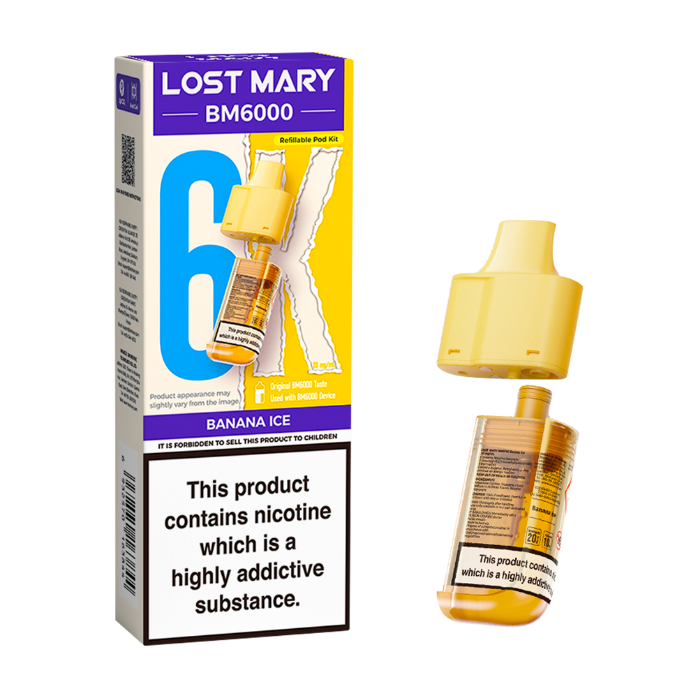 Banana Ice Lost Mary BM6000 Refill Pack Vapemate Banana Ice Lost Mary BM6000 Refill Pack Vapemate