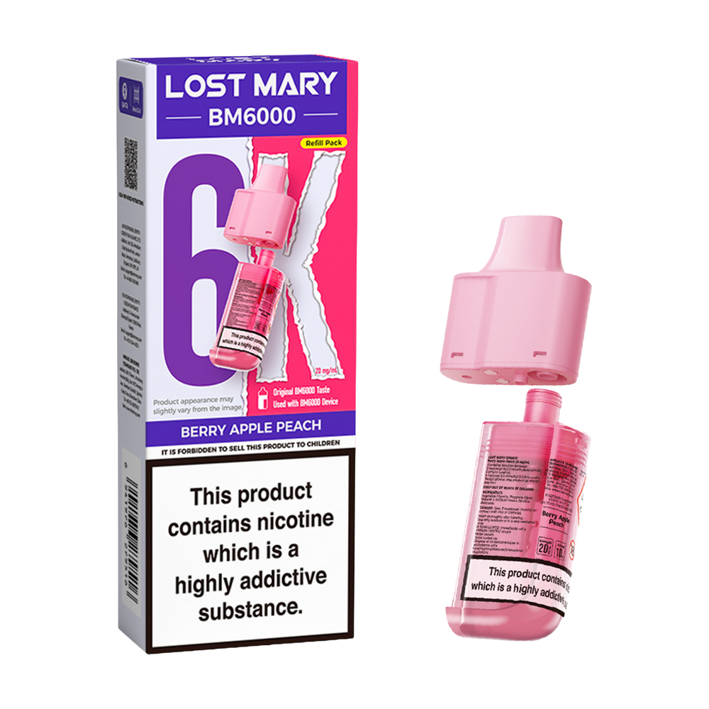 lost mary bm6000 refill pack berry apple peach