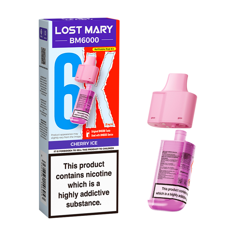 lost mary bm6000 refill pack cherry ice