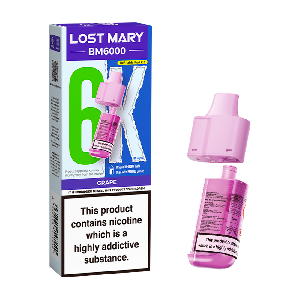 lost mary bm6000 refill pack grape