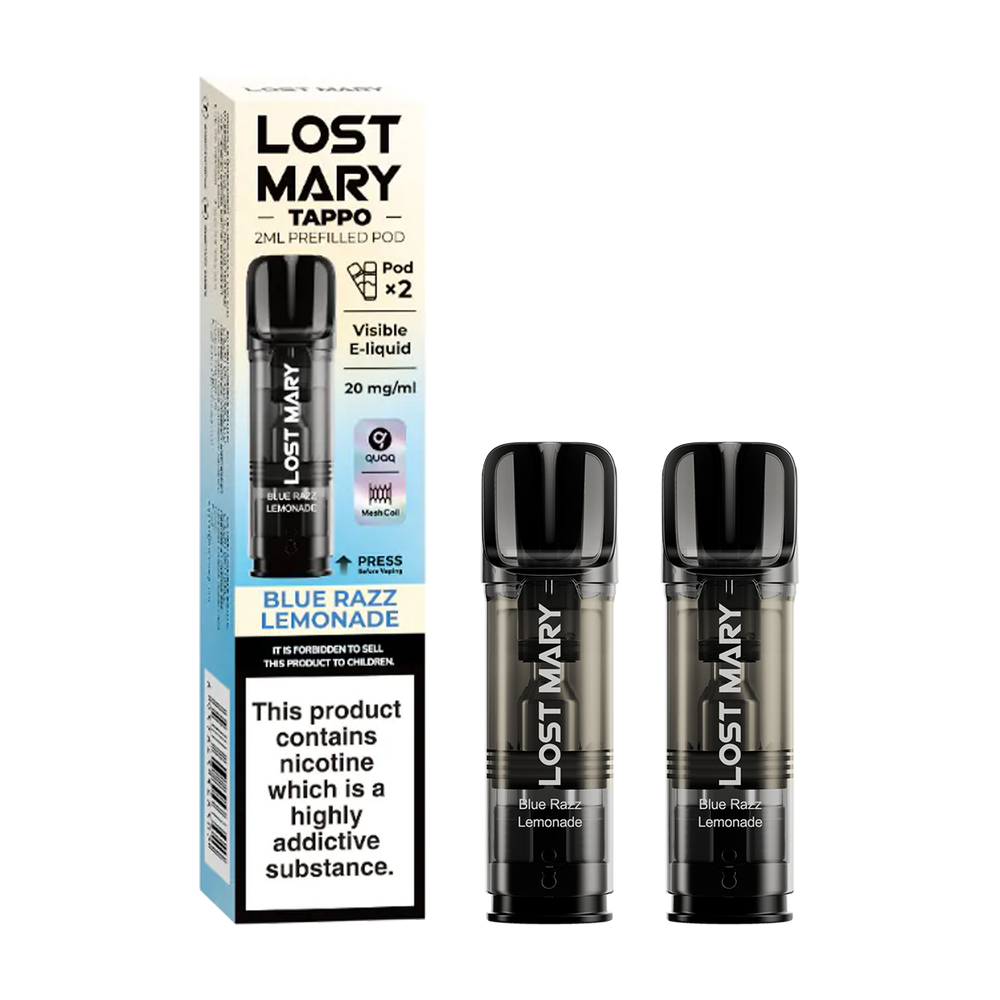lost mary tappo pods pack of 2 blue razz lemonade new