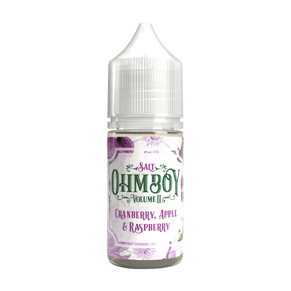 Cranberry Apple and Raspberry Nic Salt E-Liquid by Ohm Boy Volume II