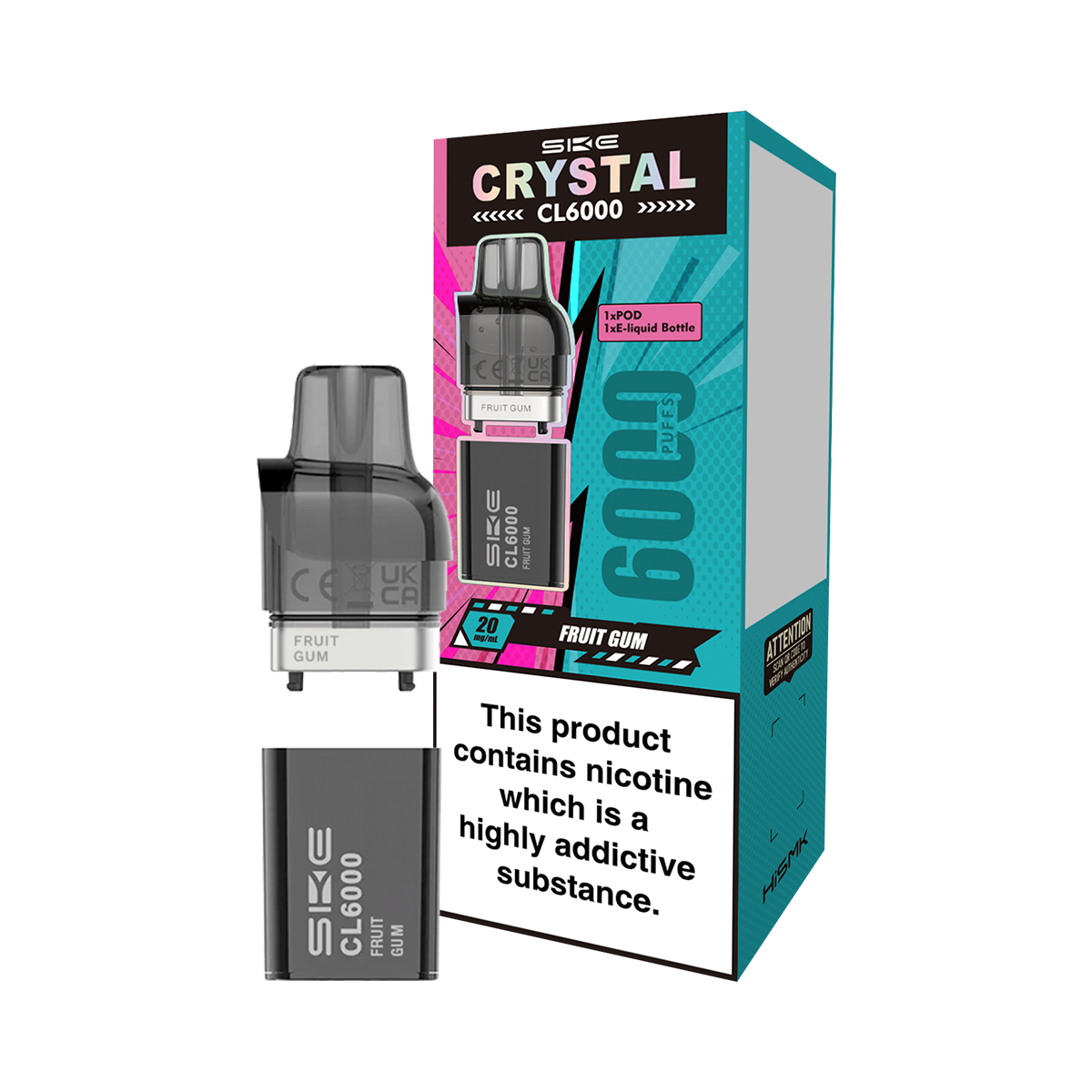 SKE Crystal CL6000 Big Puff Vape | Pre-filled Pods Vapemate SKE Crystal CL6000 Big Puff Vape | Pre-filled Pods Vapemate