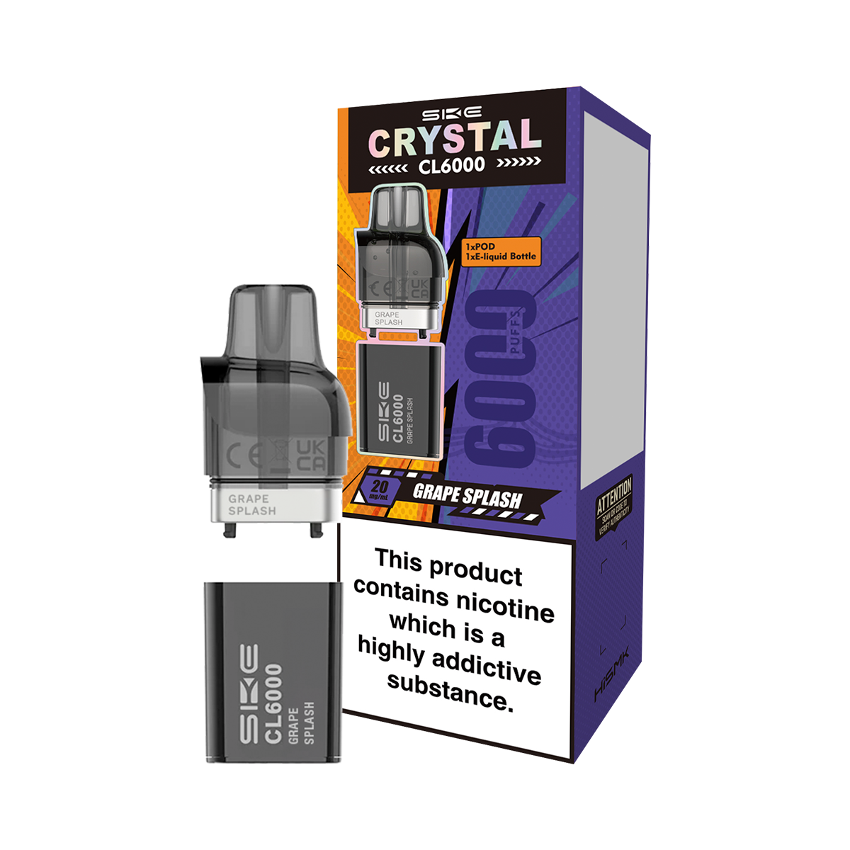 SKE Crystal CL6000 Big Puff Vape | Pre-filled Pods Vapemate SKE Crystal CL6000 Big Puff Vape | Pre-filled Pods Vapemate