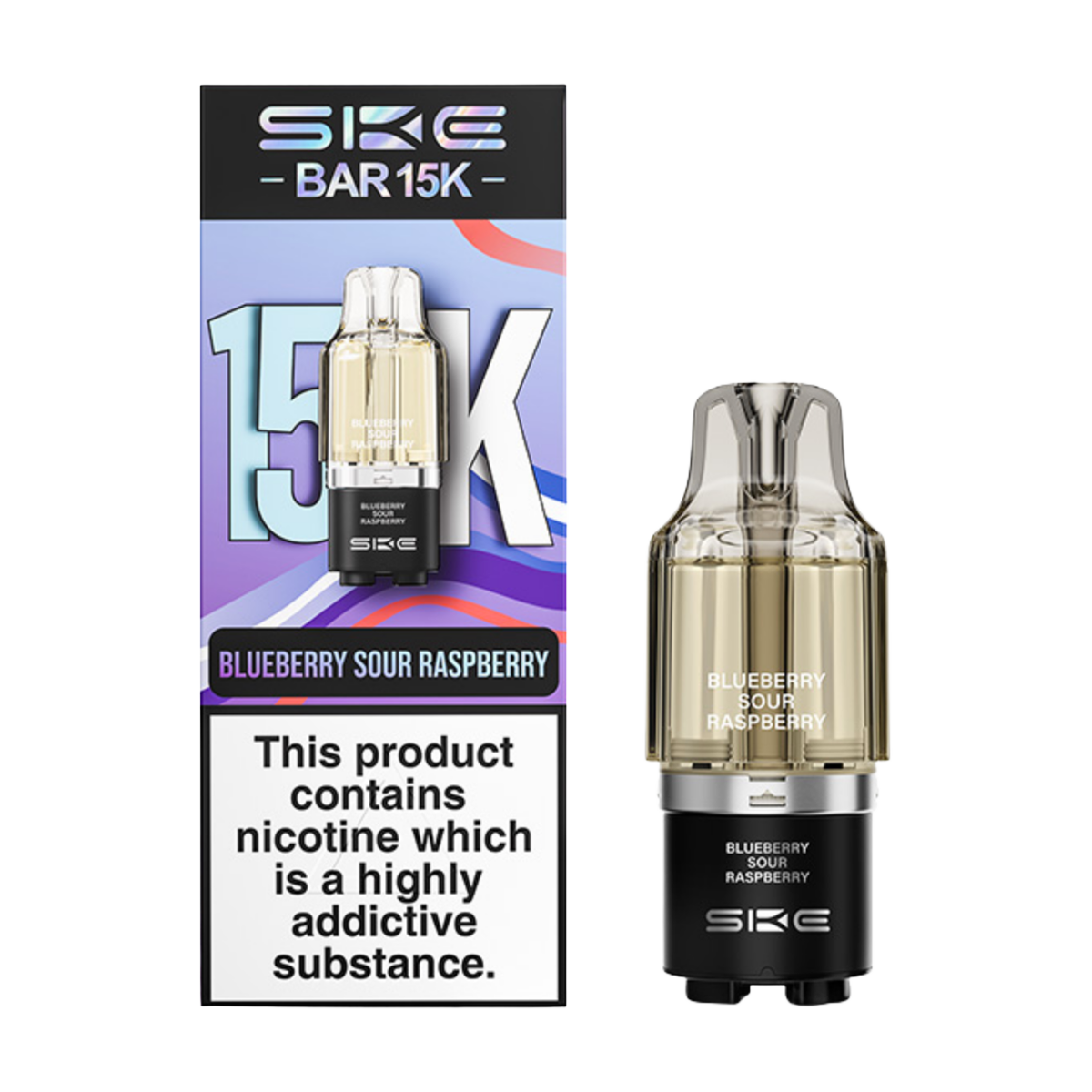 Deconna Blue Raspberry Bar Blueberry Sour Raspberry SKE Bar 15K Refill Pack | 3 for £21 – Vapemate