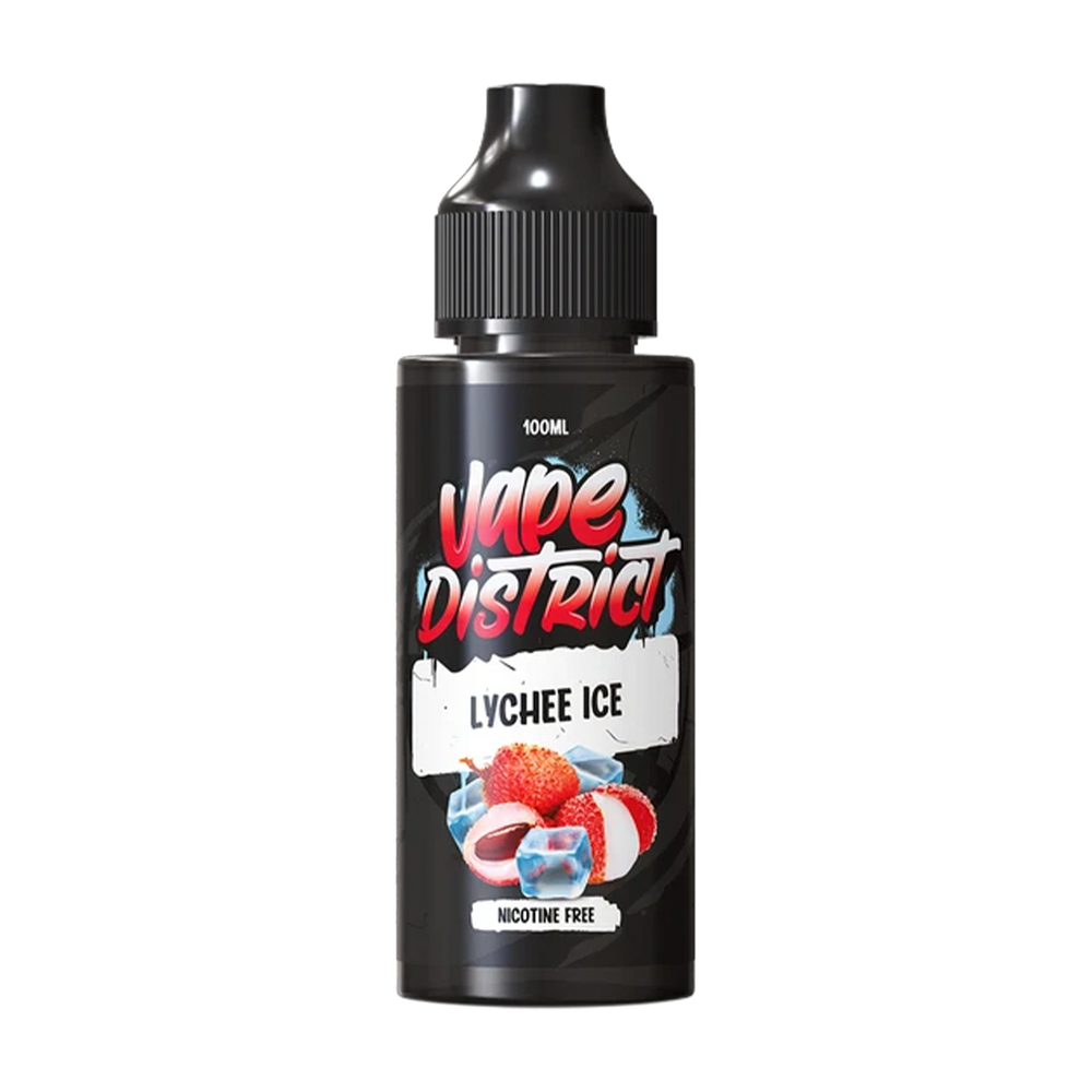 vape district lychee ice 100ml shortfill