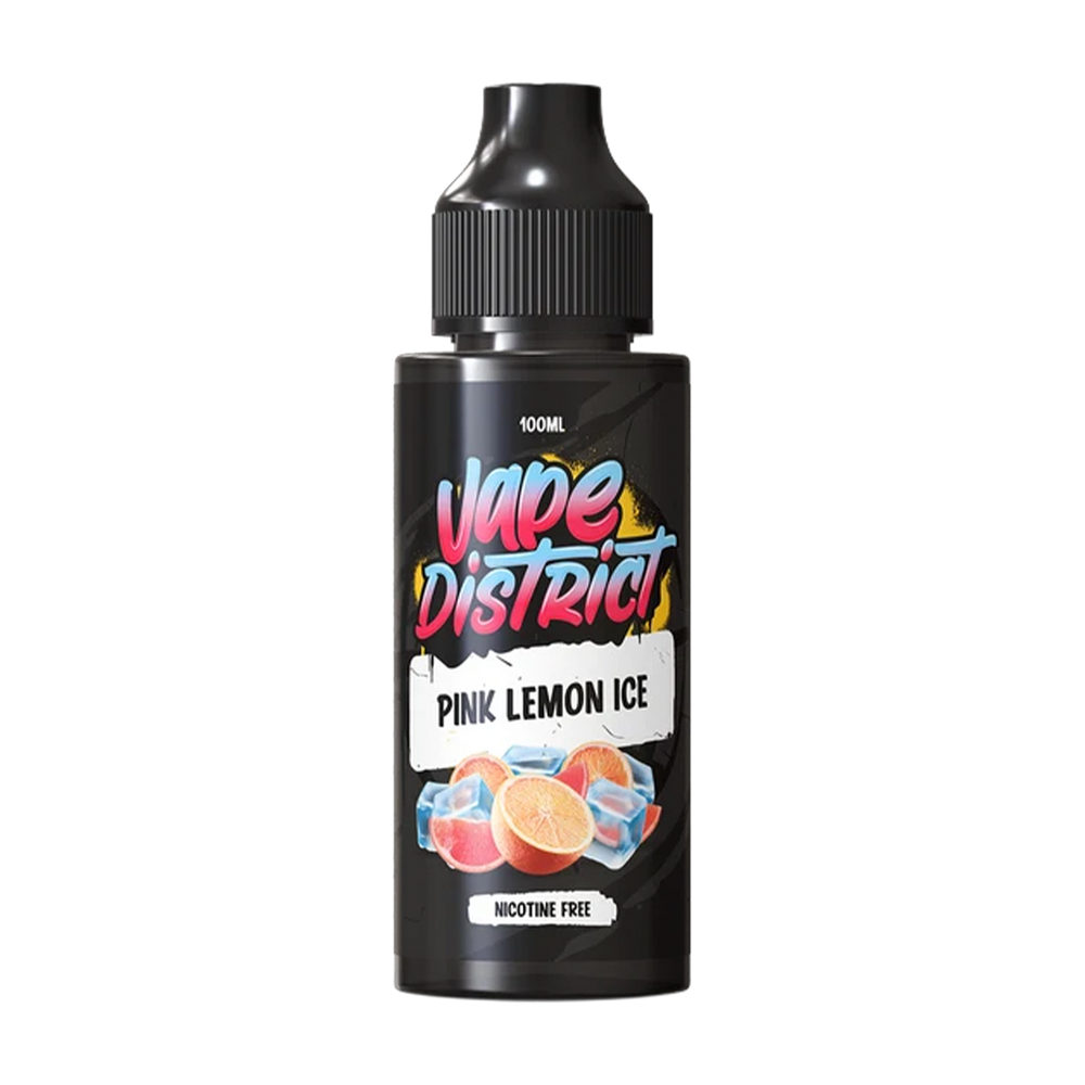 vape district pink lemon ice 100ml shortfill