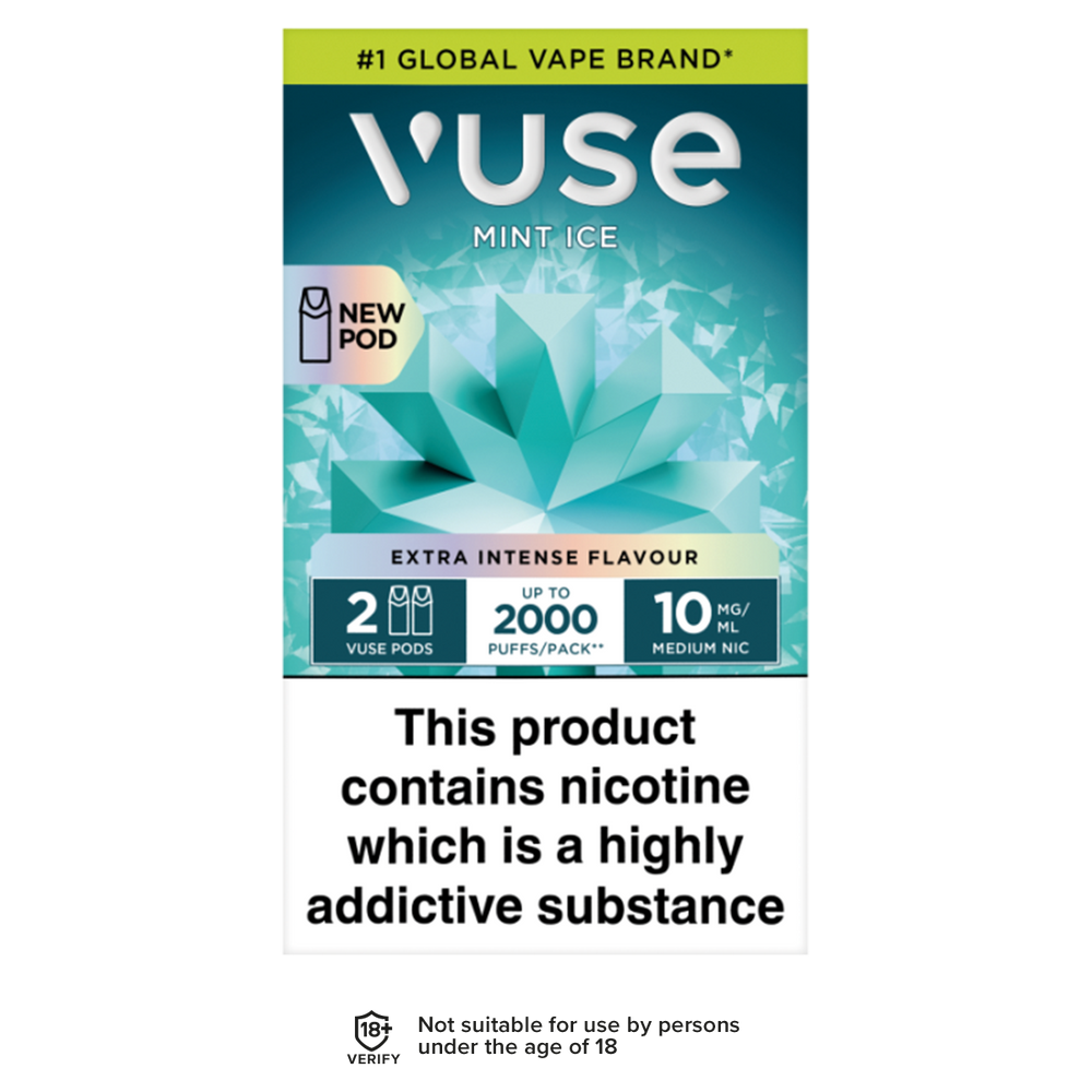 Mint Ice Vuse Pro Pods | 3 Pods For 15 Vapemate Mint Ice Vuse Pro Pods | 3 Pods For 15 Vapemate
