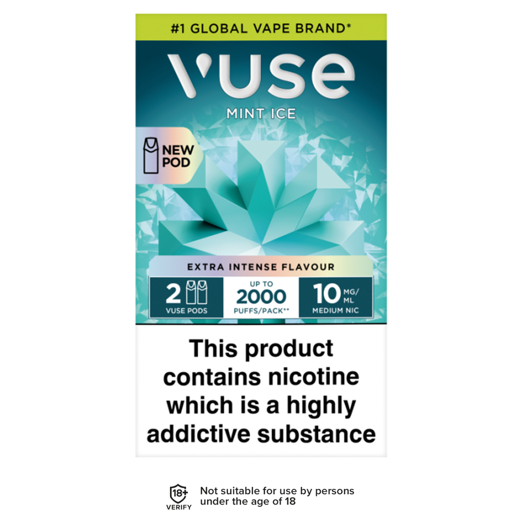 Mint Ice Vuse Pro Pods | 3 Pods For 15 Vapemate Mint Ice Vuse Pro Pods | 3 Pods For 15 Vapemate