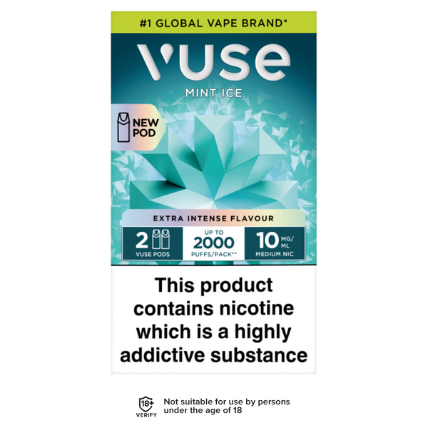 Mint Ice Vuse Pro Pods | 3 Pods For 15 Vapemate Mint Ice Vuse Pro Pods | 3 Pods For 15 Vapemate