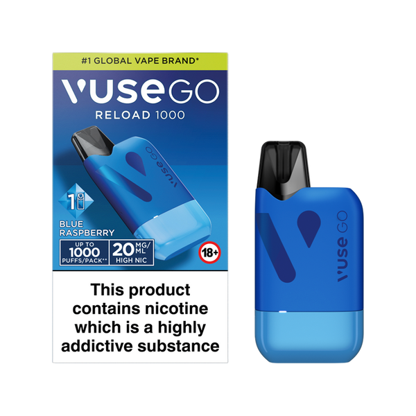 vuse go 700 blue raspberry Vuse Go Blue VUSE GO RELOAD 1000 PEN BLUE BLUEBERRY ICE 18 MG
