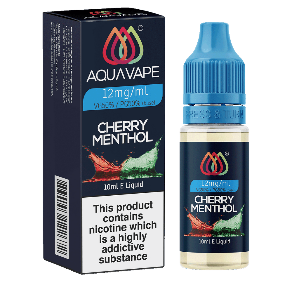 Cherry Menthol E-Liquid by Aquavape - 10ml 12mg