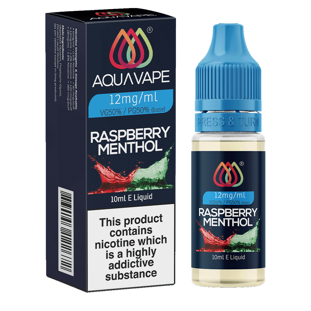 Raspberry Menthol E-Liquid by Aquavape - 10ml 12mg