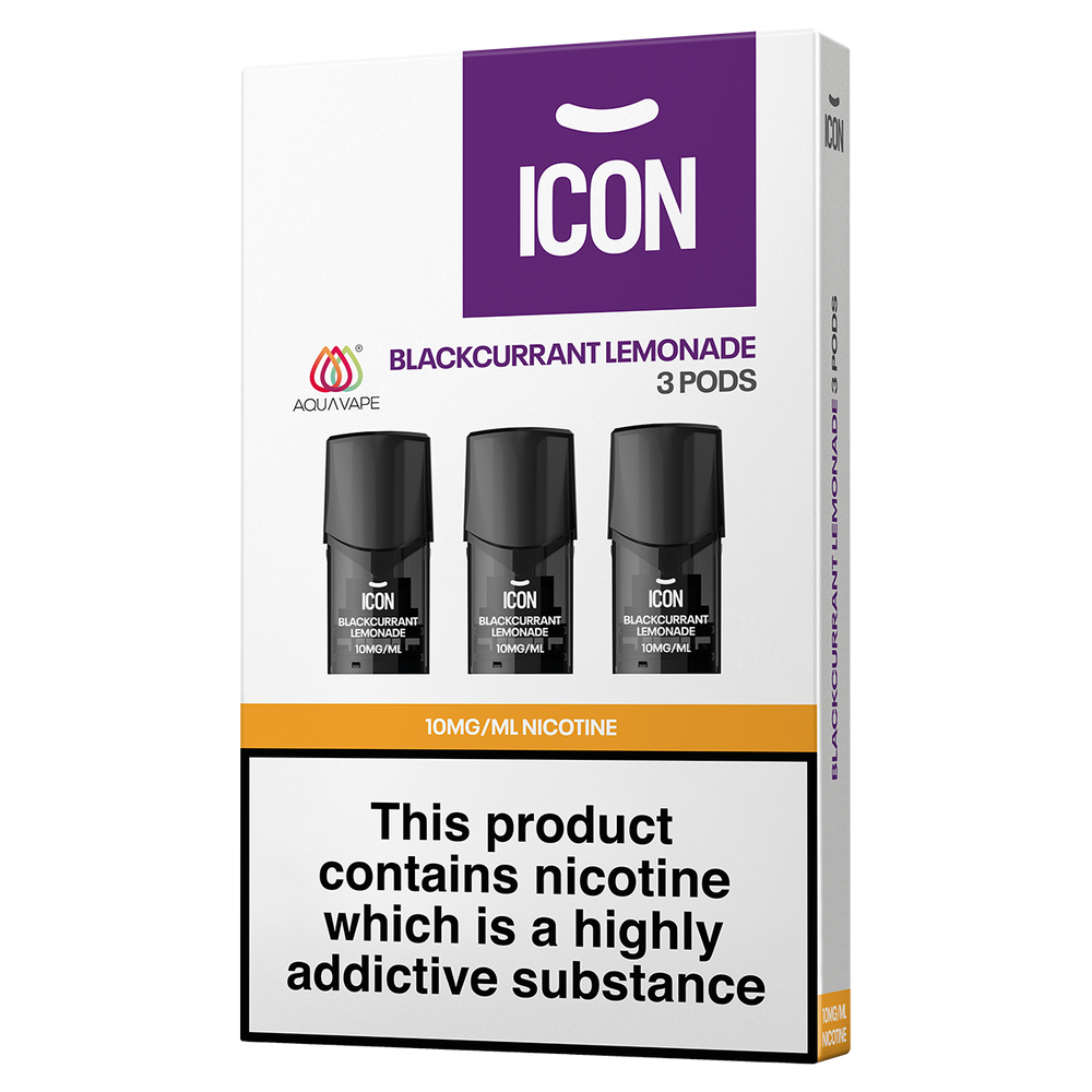 ICON Aqua Vape Blackcurrant Lemonade Pods (Pack of 3) 10mg