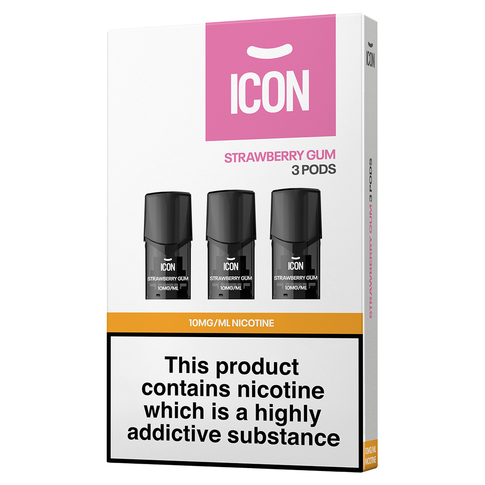 ICON Vape Strawberry Gum Pods (Pack of 3) 10mg