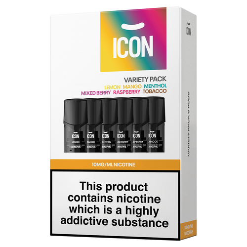 ICON Vape Variety Pack of Pods (Pack of 6) 10mg